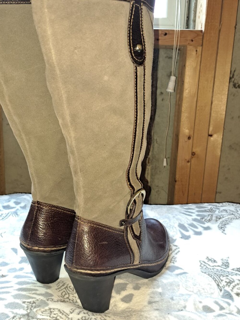 Naturalizer N5 Comfort Heeled Leather and Suede Boots 9M - Picture 3 of 11